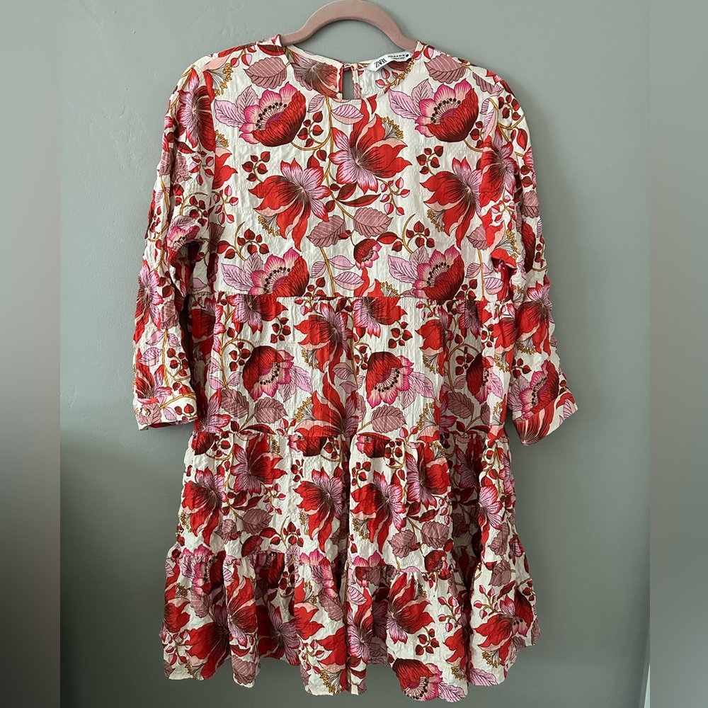 Zara Floral Babydoll Swing Dress M
